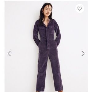 Madewell velveteen slim coverall